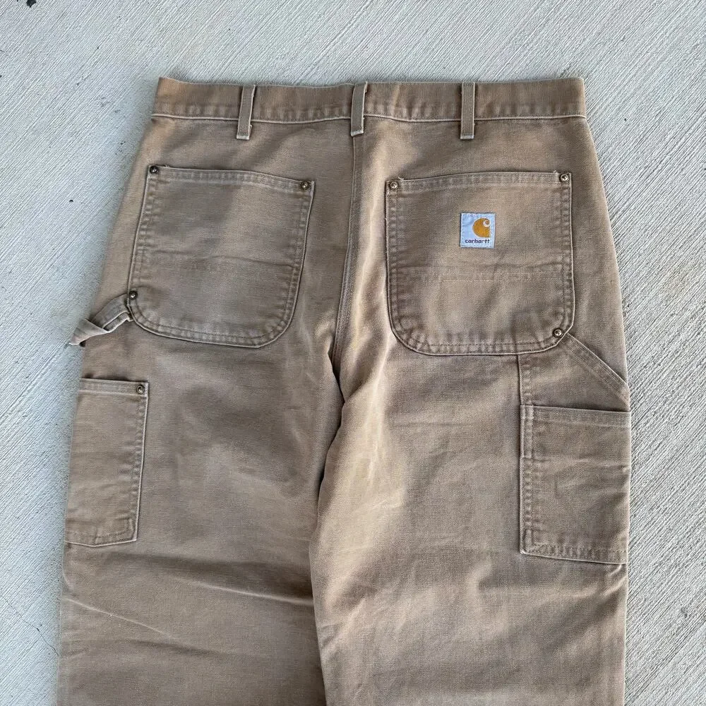 Carhartt faded brown double knee work wear carpenter pants